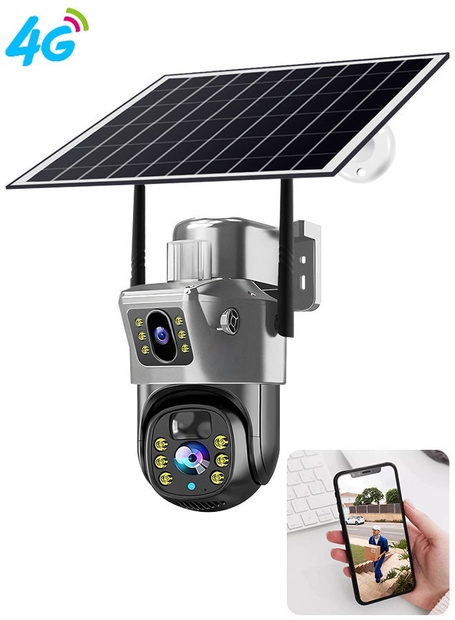 v380 Solar 4G Security Camera Dual Lens 200W with Night Vision, AK-AV100N Chipset, IP66 Weatherproof Outdoor Surveillance Camera with Motion Detection & Remote Monitoring - Image 1